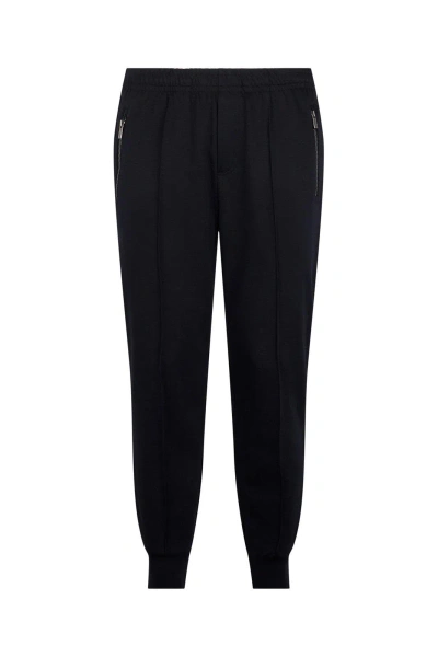 Emporio Armani Mid-rise Slim-fit Track Pants In Blu Navy