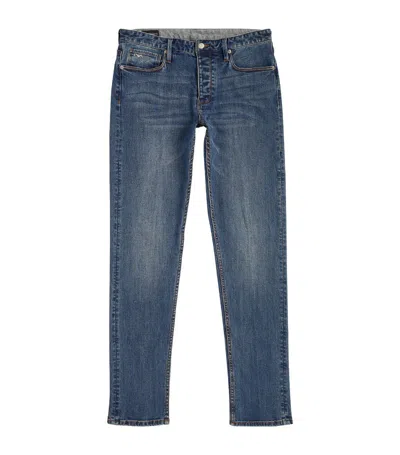 Emporio Armani Mid-rise Slim Jeans In Blue