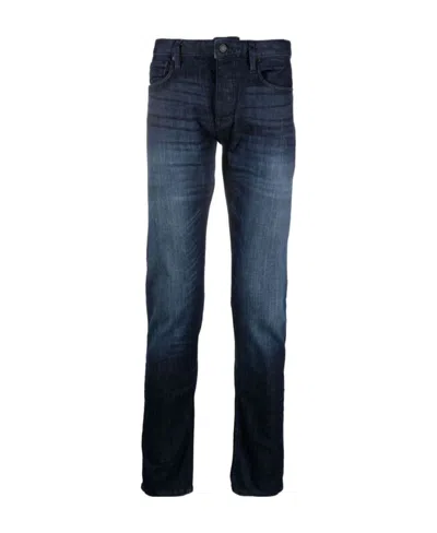 Emporio Armani Mid-rise Stonewashed Jeans In Black