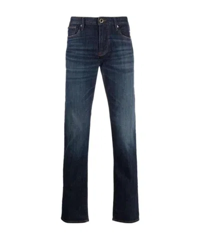 Emporio Armani Mid-rise Straight Jeans In Black