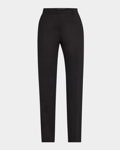 Emporio Armani Mid-rise Straight-leg Trousers In Black