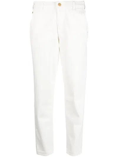 Emporio Armani Mid-rise Straight-leg Trousers In White
