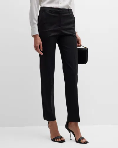 Emporio Armani Mid-rise Stretch Skinny Pants In Black