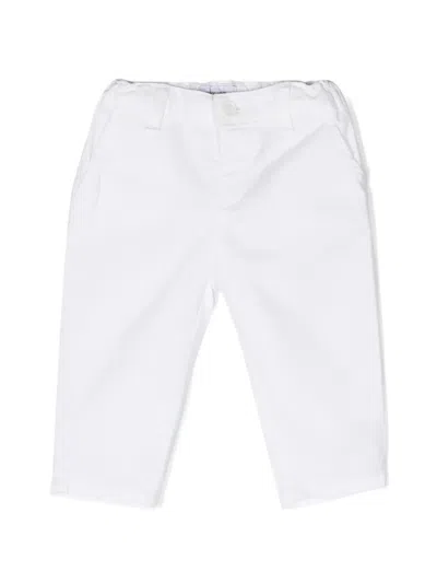 Emporio Armani Babies' Mid-rise Tapered Trousers In White