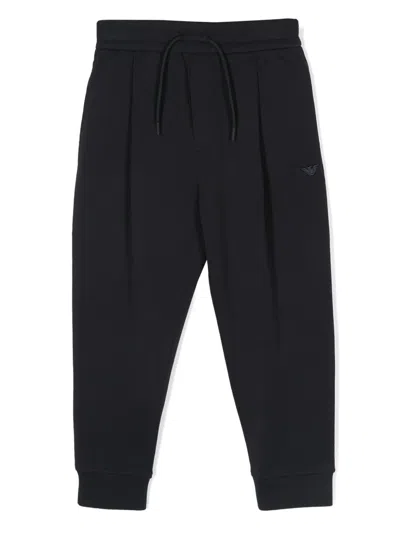 Emporio Armani Kids' Mid-rise Track Pants In Blue