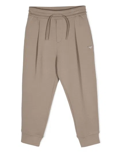 Emporio Armani Kids' Mid-rise Track Pants In Neutrals