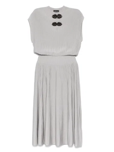 Emporio Armani Midi Dress In Gray