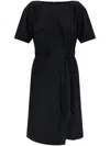 Emporio Armani Women's Midi Dress With Waist Knot In Black