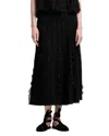 Emporio Armani Midi Skirt With Rouging Motif In Black