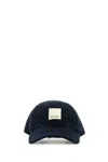 Emporio Armani Midnight Blue Stretch Corduroy Baseball Cap In Blk