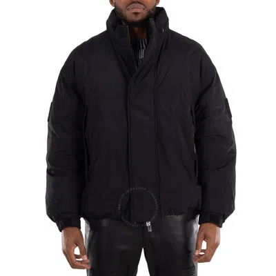 Emporio Armani Milano Logo Nylon Down Jacket In Black