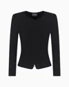 Emporio Armani Milano Stitch Shoulder Pads Jacket In Black