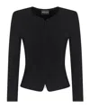 Emporio Armani Milano Stitch Shoulder Pads Jacket In Black