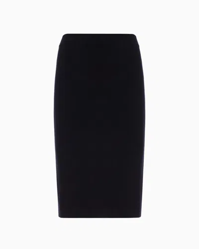 Emporio Armani Official Store Milano-stitch Pencil Skirt In Black