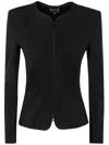 Emporio Armani Milano Stitch Shoulder Pads Jacket In Black