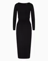 Emporio Armani Milano-stitch Torchon Dress In Black