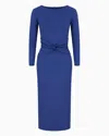Emporio Armani Milano-stitch Torchon Dress In Blue