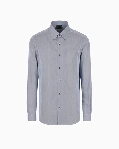 Emporio Armani Milleraies Cotton Shirt In Blue