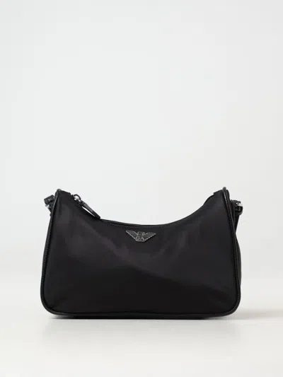Emporio Armani Asv Logo-plaque Cross Body Bag In 黑色