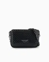 Emporio Armani Mini Bag In Interwoven Leather With Chain Shoulder Strap In Burgundy