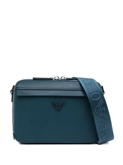 Emporio Armani Mini Camera Bag In Blue