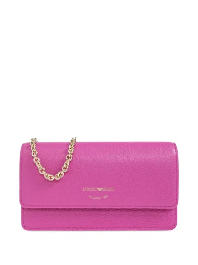 Emporio Armani Mini Leather Cross Body Bag In Pink