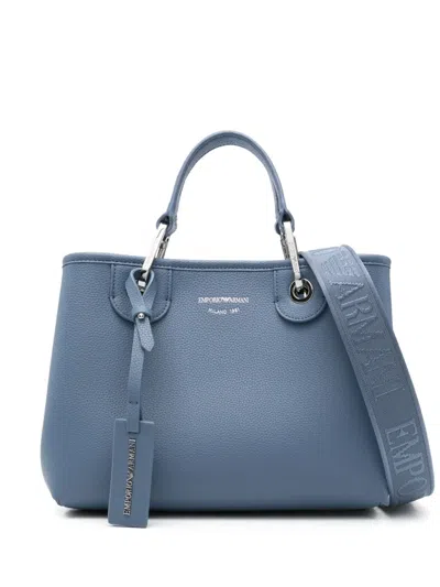 Emporio Armani Mini Myea Tote Bag In Blue