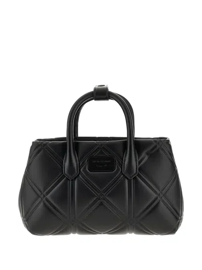 Emporio Armani Mini Quilted-design Tote Bag In Black