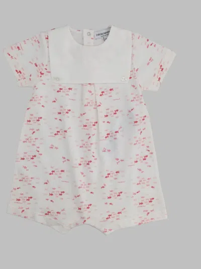 Emporio Armani Mini Unisex Cotton Romper Set In White