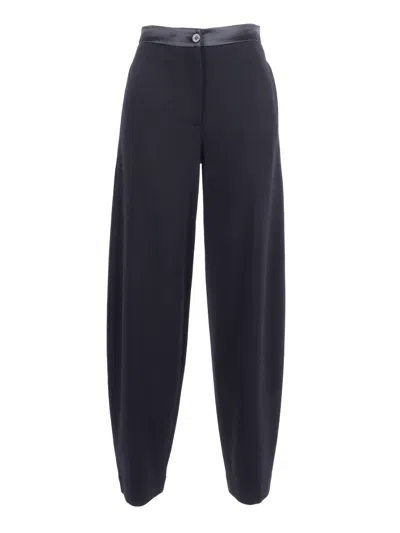 Emporio Armani Minimalist Tapered Ankle Straight-leg Pants In Black