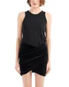 Emporio Armani Mixed Media Dress In Black