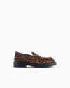 Emporio Armani Mocassins En Cuir Effet Poulain Tacheté In Multi