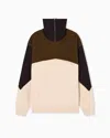 Emporio Armani Mock-neck Jumper In A Wool Colour-block Jacquard In Multi