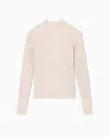 Emporio Armani Mock-neck Jumper In An Alpaca Wool Blend In Pink