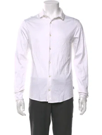 Pre-owned Emporio Armani Mock Neck Long Sleeve Cardigan In White