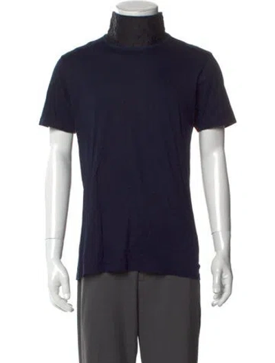 Pre-owned Emporio Armani Mock Neck Short Sleeve T-shirt In Blue
