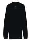 Emporio Armani Mock-neck Wool Sweater In Black