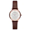 Emporio Armani Emporio Ari Brown Steel And Leather Quartz Watch