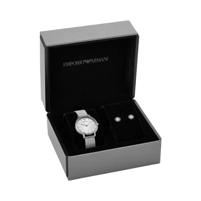 Emporio Armani Mod. Kappa Special Pack + Earrings Gwwt1 In White