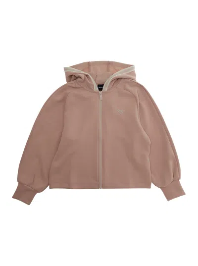 Emporio Armani Modal Blend Hooded Sweatshirt In Pink
