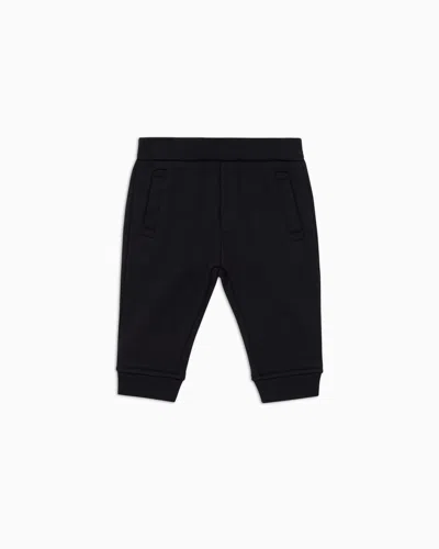 Emporio Armani Kids' Official Store Modal-blend Jersey Joggers With Logo In Navy Blue