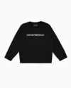 Emporio Armani Kids' Modal-blend Logo Sweatshirt In Black