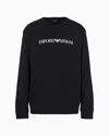 Emporio Armani Cotton Blend Crewneck Sweatshirt In Black