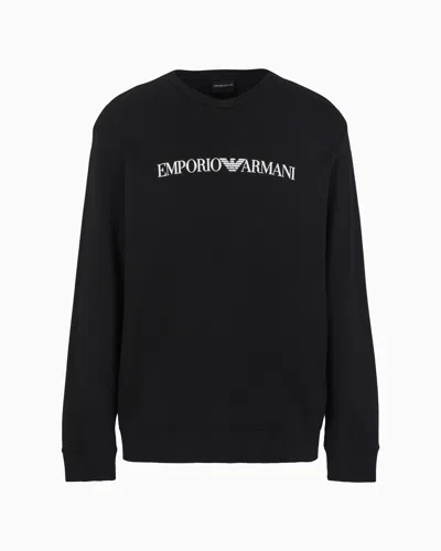 EMPORIO ARMANI MODAL-BLEND SWEATSHIRT WITH LOGO PRINT