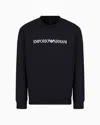 Emporio Armani Modal-blend Sweatshirt With Logo Print In Black