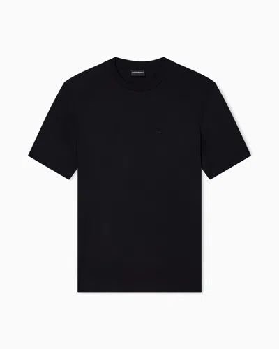EMPORIO ARMANI MODAL JERSEY T-SHIRT WITH MICRO EAGLE EMBROIDERY