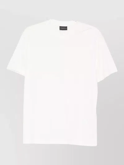 Emporio Armani Cotton Logo-print Short-sleeve T-shirt In White
