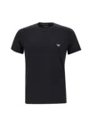 Emporio Armani Official Store Asv T-shirt Aus Jersey-lyocell-mischung Mit Zweifarbigem Mikroadler In Black