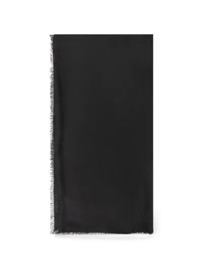 Emporio Armani Modal-blend Scarf With Jacquard Logo Signature Capsule In Orange