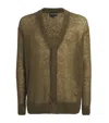 Emporio Armani Mohair-virgin Wool-blend Cardigan In Green